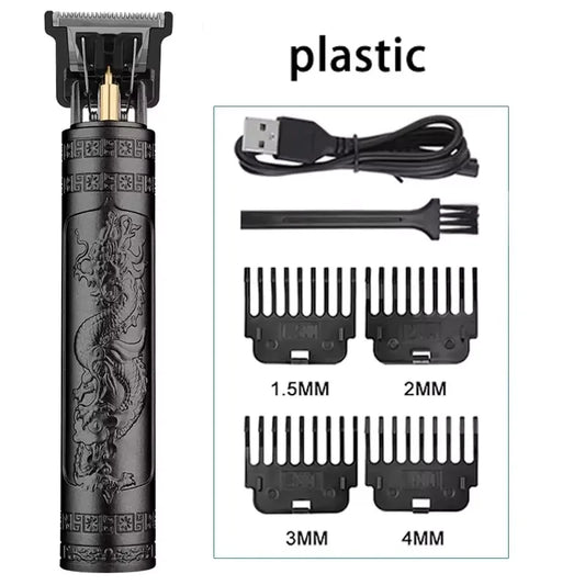 Rechargeable Trimmer with Engraved Dragon & Buddha Design